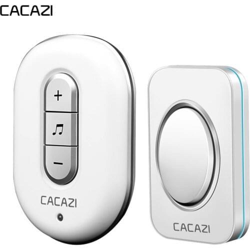 CACAZI Wireless Waterproof Intelligent Household Doorbell Smart Remote 280M US EU UK AU Plug Alkaline battery 12V23A 38 Songs