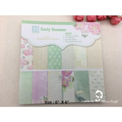 AlinaCraft 24 sheet 6"X6" patterned paper Scrapbooking paper pack handmade craft paper craft Background pad