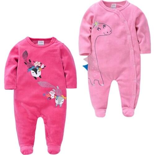 Pijamas De Bebe Nina Newborn Baby Girl Sleepsuit Cartoon Sleep Wear Christmas Warm Winter Infant Pajamas Toddler Pijamas De Bebe