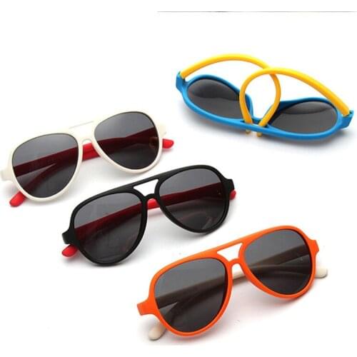 Kids Sunglasses Soft Frame Sun Glasses Girls Boys Silicone Childrens Mirror Baby Eyeglasses UV400 Black Shades