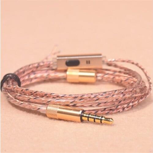 DIY Earphone Wire with mic 40core Heavy Bass Cable