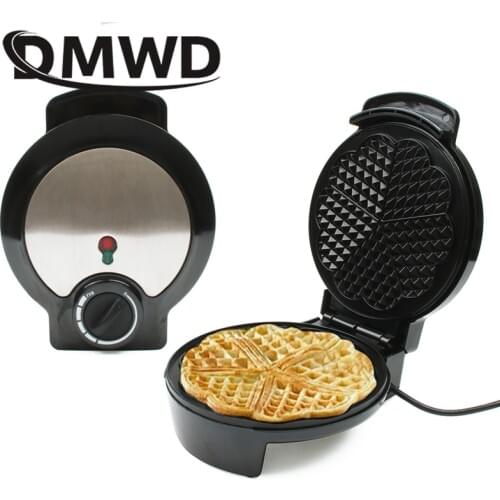DMWD Electric Waffles Maker Mini Cake Oven Grill Heart Shape Egg Waffle Pan Breakfast Baking Machine Muffin Sandwich Iron EU US