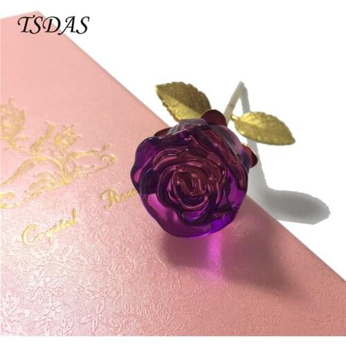 Purple Crystal Rose Immortal Flowers 24k Gold Plated Long Stem Crystal Rose Artificial Flowers Home Decoration