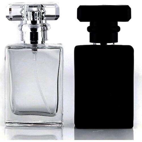 Jxcaih 1Pcs New Flat Square Portable Glass Perfume Bottle Spray Empty And Nebulizer Can Fill 30 Ml