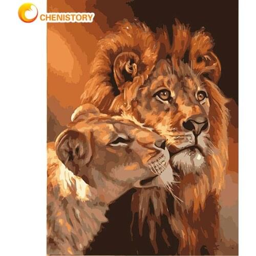 Frameless The Lion Animal DIY Painting By Numbers Kits Coloring Oil Painting On Canvas Drawing Home Artwork Wall Art Picture