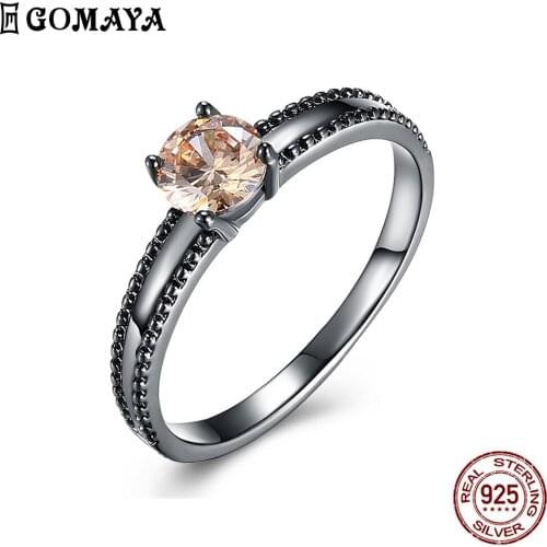 GOMAYA Green Zircon Women Rings Classic Trendy Charm Design Finger Ring Fit Festival Birthday Gift Fashion Jewelry Simple Style