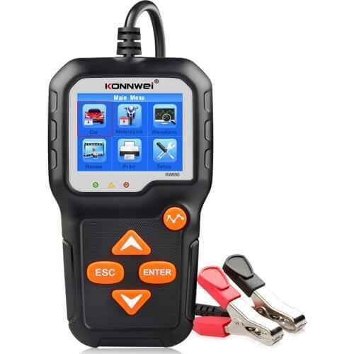 KONNWEI KW650 6V 12V Car Battery Tester 100-2000 CCA Motorcycle Battery System Analyzer Charging Cranking Test Car Tools