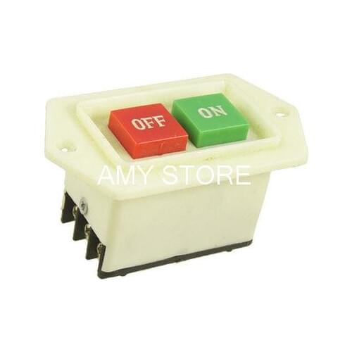 LC3-5 Red Green ON-OFF Start Stop Power Push Button Switch 6 Screw Terminals 2 Positions Starter Bench Drilling Cutting Machine