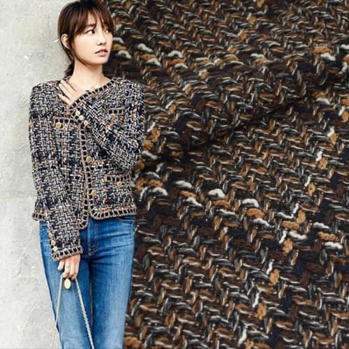 Hot Sale Fashion Weaving tweed Fabric for coat dress tissu au metre telas por metros tissus tecidos a metro tela shabby chic DIY