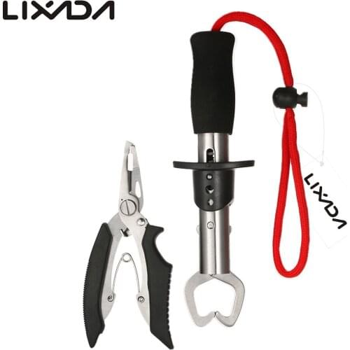 Lixada Multifunctional Fishing Lure Pliers Stainless Steel Fish Lip Gripper Grip Set Fishing Tackle Tool Fish Catch Equipment