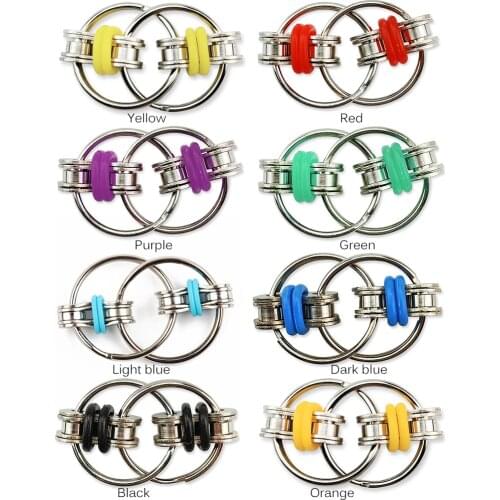 Metal Puzzle Chain Fidget Toy Vent Keychain Key Ring Anti Stress Toys for Kids Adults Key Ring Sensory Toys Stress Relieve ADHD