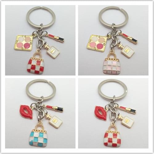Fashion dripping ladies keychain new design keychain holder pendant charm jewelry key ring bag key ring ladies accessories