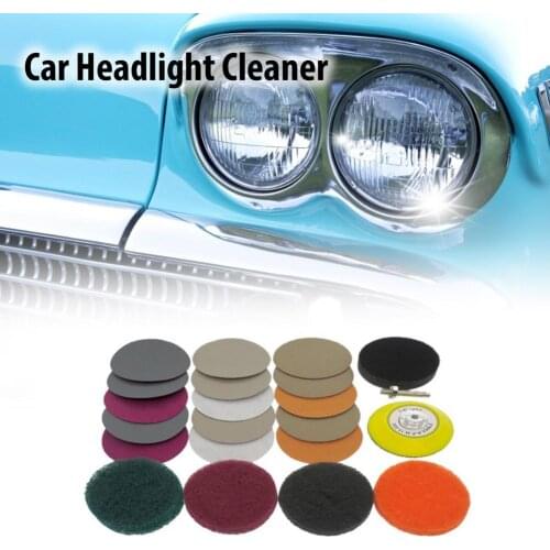 21Pcs 3 Inch Car Polishing Kit Lights Polish Pad Car Headlights Repair Set Abrasive Disc Sponge Foam Pads Polisher For Headlight