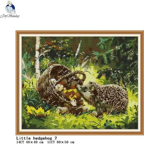 Little hedgehog animal print cross stitch kit 14ct 11ct Chinese cross stitch needlework embroidery set home decoration crafts