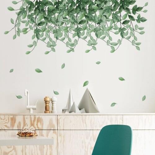 71*109cm Nordic Green Leaves Wall Stickers Living room Bedroom Sofa Wall Decor Vinyl PVC Wall Decals Art Murals Home Decoration