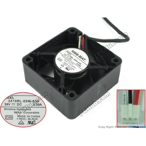 NMB-MAT 2410RL-05W-S39 C09 DC 24V 0.09A 60x60x25mm Server Cooling Fan