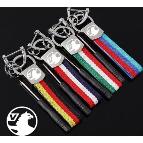 New 3Colors Leather belt Car Metal Key Chain Germany Italy Flag KeyChain For Vauxhall Antara VIVA Adam Meriva Astra G Vxr8 corsa
