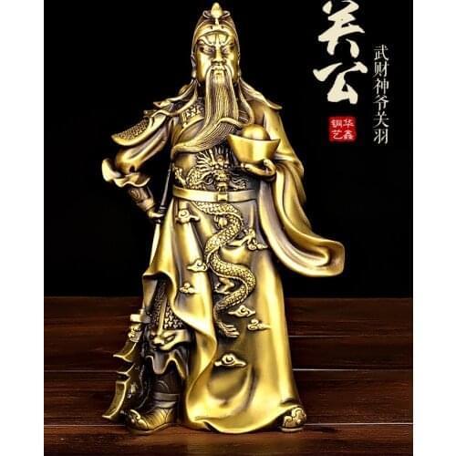 OFFICE HOME efficacious Protection Talisman Money Drawing Martial god of wealth guan gong Guandi bronze statue-30 CM TALL