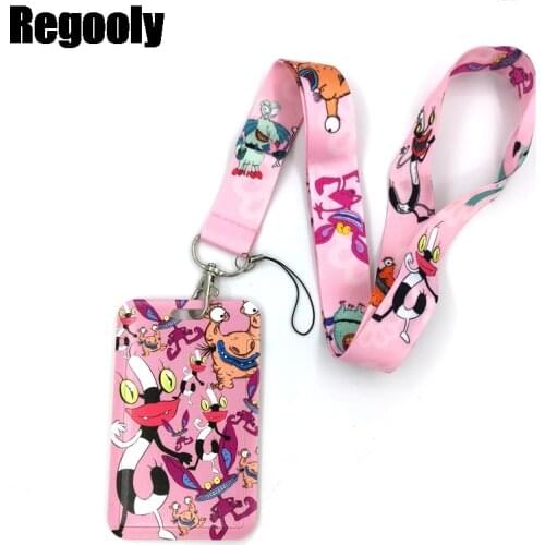 Ohhh Real Monster Fashion Lanyard ID Badge Holder Bus Pass Case Cover Slip Bank Credit Card Holder Strap Card Holder