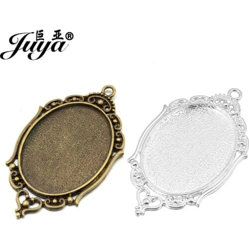 5pcs 40X30mm Oval Pendant Cabochon Base Bezel Tray Blank For Women Men Pendant Necklace DIY Jewerly Making jewellery Accessories