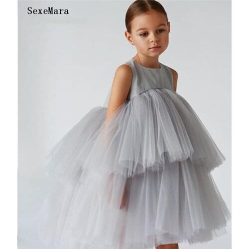Puffy Girls Dresses Layers Tulle Kids Celebrity Dresses Tutu Children Birthday Party Gowns 1-14Y