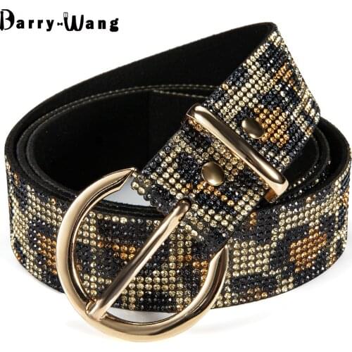Barry.Wang 2021 Luxury Brand Leather Belts for Women Diamond Black Personality Pin Buckle Ladies Retro Waist Belt Female Party