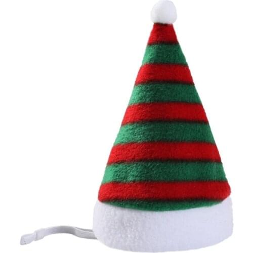 Pet Santa Hat Christmas Cats Dogs Winter Warm Plush Funny Xmas Party Decor