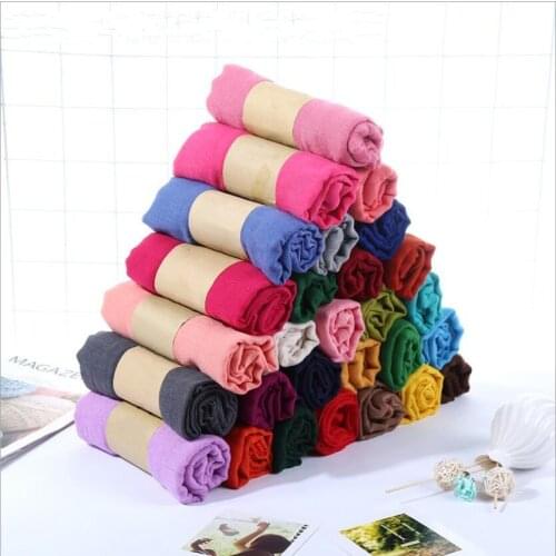 Luxury Brand Women Scarf Cotton Hijab Scarf Pashmina Lady Shawls And Wraps Head Scarves Neck Bandana Men Scarf/Black Scarves