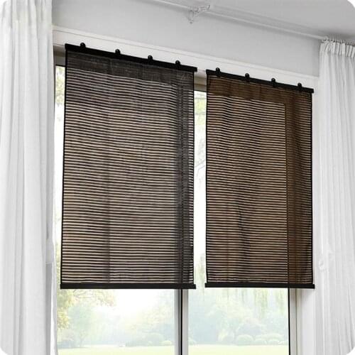 1pc 135x60cm Roller Blinds Punching Free Sunshade Window Curtain for Home Bedroom Living Room Store (Brown)