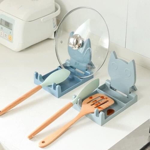 Folding Pot Lids Holder Non Slip Spoon Rest Tray Pan Pot Drying Rack Space Saving Utensil Rest Stove Organizer Kitchen Supplies