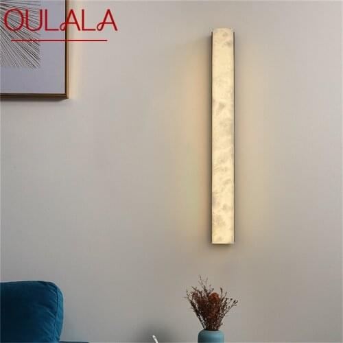 OULALA Brass Modern Indoor Sconce Wall Lamp Bedroom Luxury Marble LED Light Balcony For Home Corridor