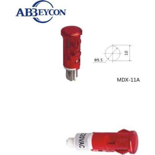ABBEYCON 10mmGreen Red Yellow 3 Colors LensIndicatorLight MDX-11AW Signal Guiding Lamp with Wire