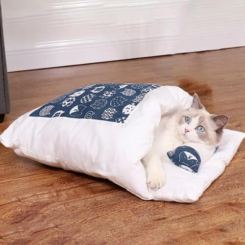 Warm Cat Bed Winter Plush Nest Cushion Puppy Kennel Cat Mat Pets Sleeping Bag Soft Bed House for Small Dogs Cats Pets Products