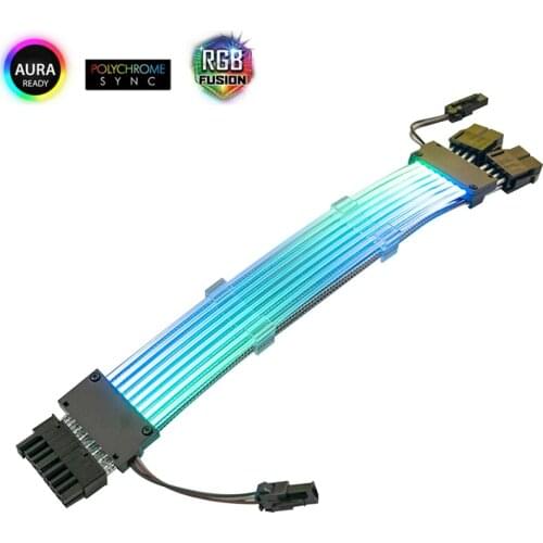 GPU Extension Cable 8PIN+8PIN SYNC 5V ARGB Connector Extension Cord RGB Cable AURA for PC Case