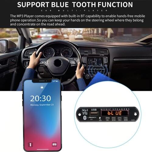 USB TF Radio FM AUX Wireless Bluetooth 5V-12V WMA MP3 Audio 3.5mm MP3 Player Decoder Board Module For Car for iPhone handsfree