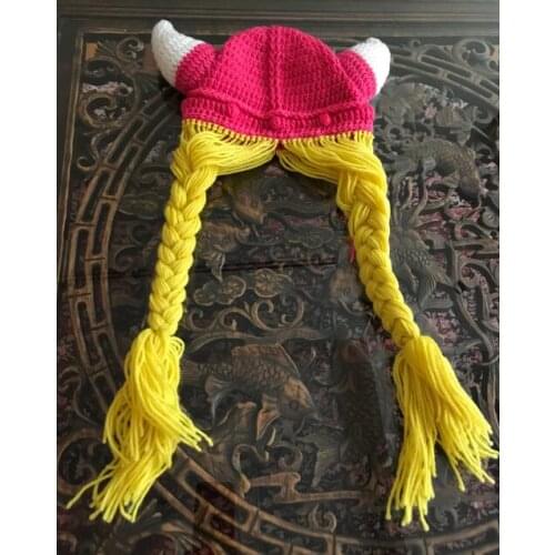 Viking Pirate hat Kids cap Winter Girls Lovely Cotton thread