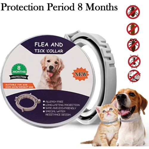 8 Month Protection Period Removes Cat Dog Deworming Collar Flea Tick Anti-mosquito Insect Repellent Retractable Pet Products