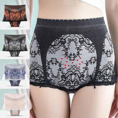 Women High Waist Graphene Panties Antibacterial Peach Hip Safety Pants Body Shaping Briefs Underpants Large Size Femme Underwear