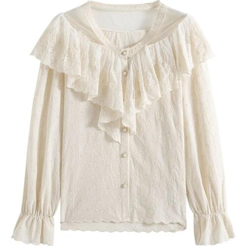 Women See Through V-Neck Sexy Shirts Boho Mesh Blouse Summer Ruffle Flare Sleeve Elegant Peplum Tops Ruffles Ladies Blusas