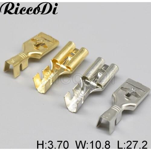 100Pcs Piece 9.5 Plug spring terminal DJ621-E9.5x1.2C Non-insulated Automotic Electrical Female Crimp Terminals