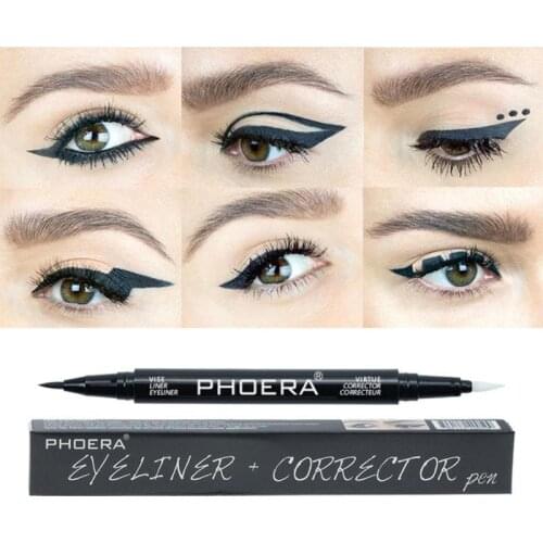 2 in1 Liquid Eyeliner Pencil Waterproof Long Lasting Matte Fast Dry Eyeliner Corrector Pen For Eye Female Beauty Makeup Cosmetic