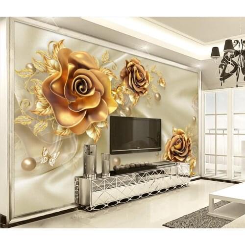 Beibehang custom papel de parede 3d Jewelry flowers wallpapers for Living Room Sofa TV Background Wall paper wall sticker Murals
