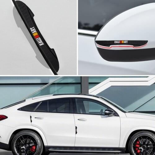 4PCS Auto Door Edge Protection Rubber Strips Car Bumper rearview mirror Scratch Stickers For Mitsubishi RalliArt Lancer 10 Asx