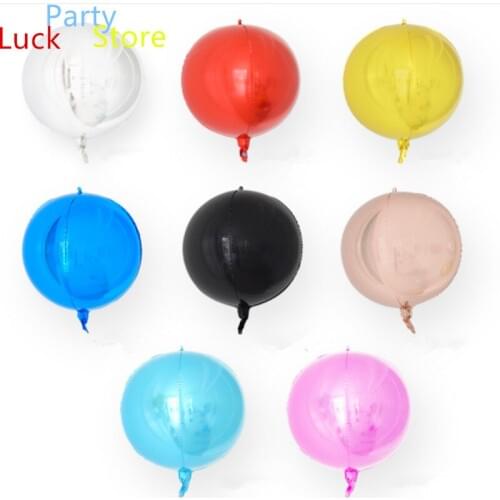 5pcs 4D Round Aluminum Film Helium Balloon Wedding Valentines Day Birthday Party Decoration Baby Shower Anniversary