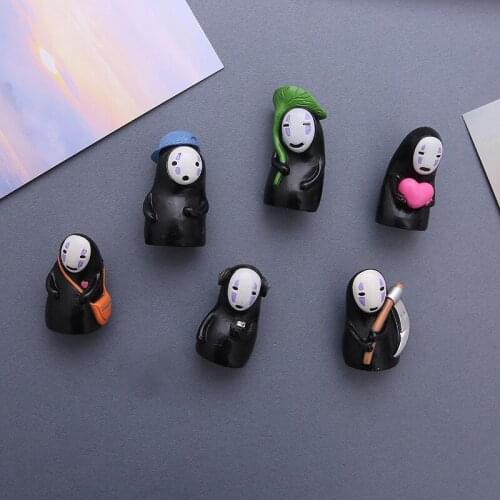 6pcs/set Kawaii Spirited Away Japan Anime Figure PVC Model Toys Cute Miyazaki Hayao No Face Man Dolls Room Decor Gift for Boys