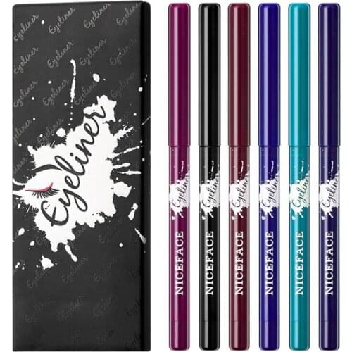 6 pcs/set Waterproof Eyeliner Pencil Kit Matte Eye Liner Pen Long Lasting Waterproof Easy to Color Cosmetics Makeup