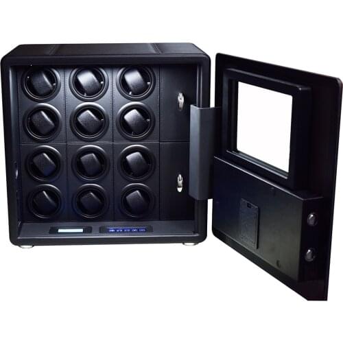 Automatic Watch Winder Safe Box 12 Grids Watch Winding Box Quiet Motor Storage Display Case Mechanical Watches Jewelry Box