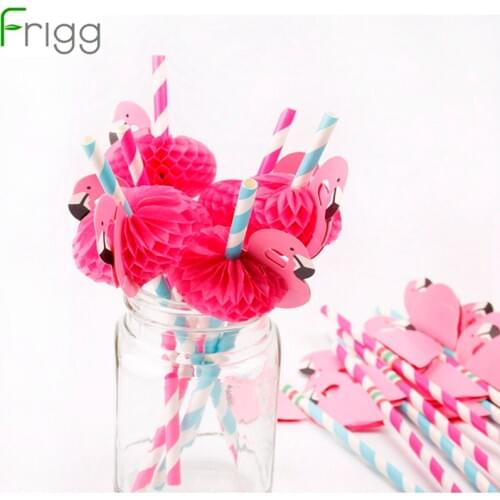 Frigg Paper Drinking Straws Pink Flamingo Party Decor Flamingo Case Wedding Supplies Hawaiian Party Decor Happy Birthday Decor