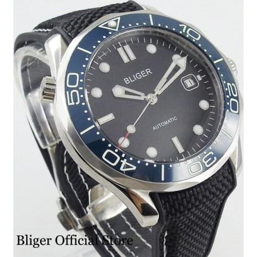BLIGER Automatic Mens Watch With Sapphire Glass Date Indicator 41mm Diameter Time Watch