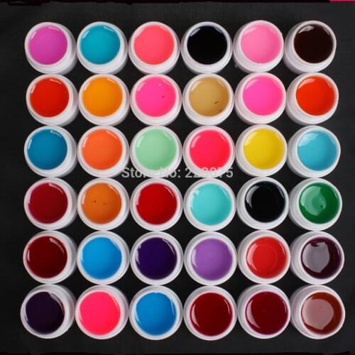 DIY New 36 PCS Glass Mix Color UV Builder Gel Acrylic Nail Art Set for Nail Art Tip